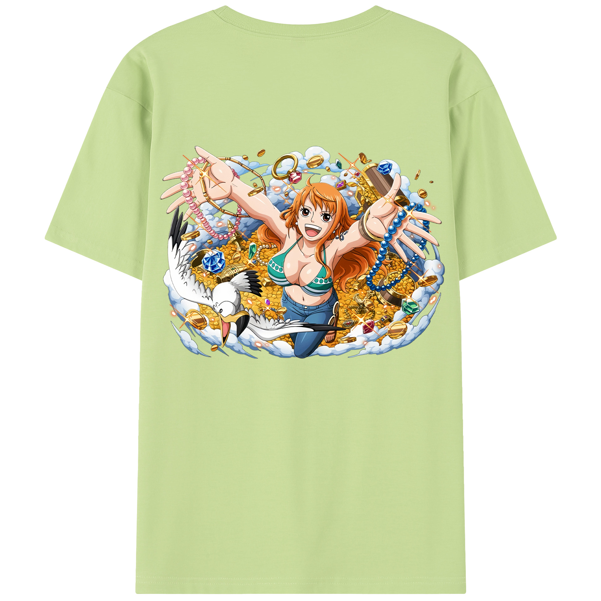 ワンピース ナミ ONE PIECE Nami 綿100％半袖Tシャツ（背面プリント）